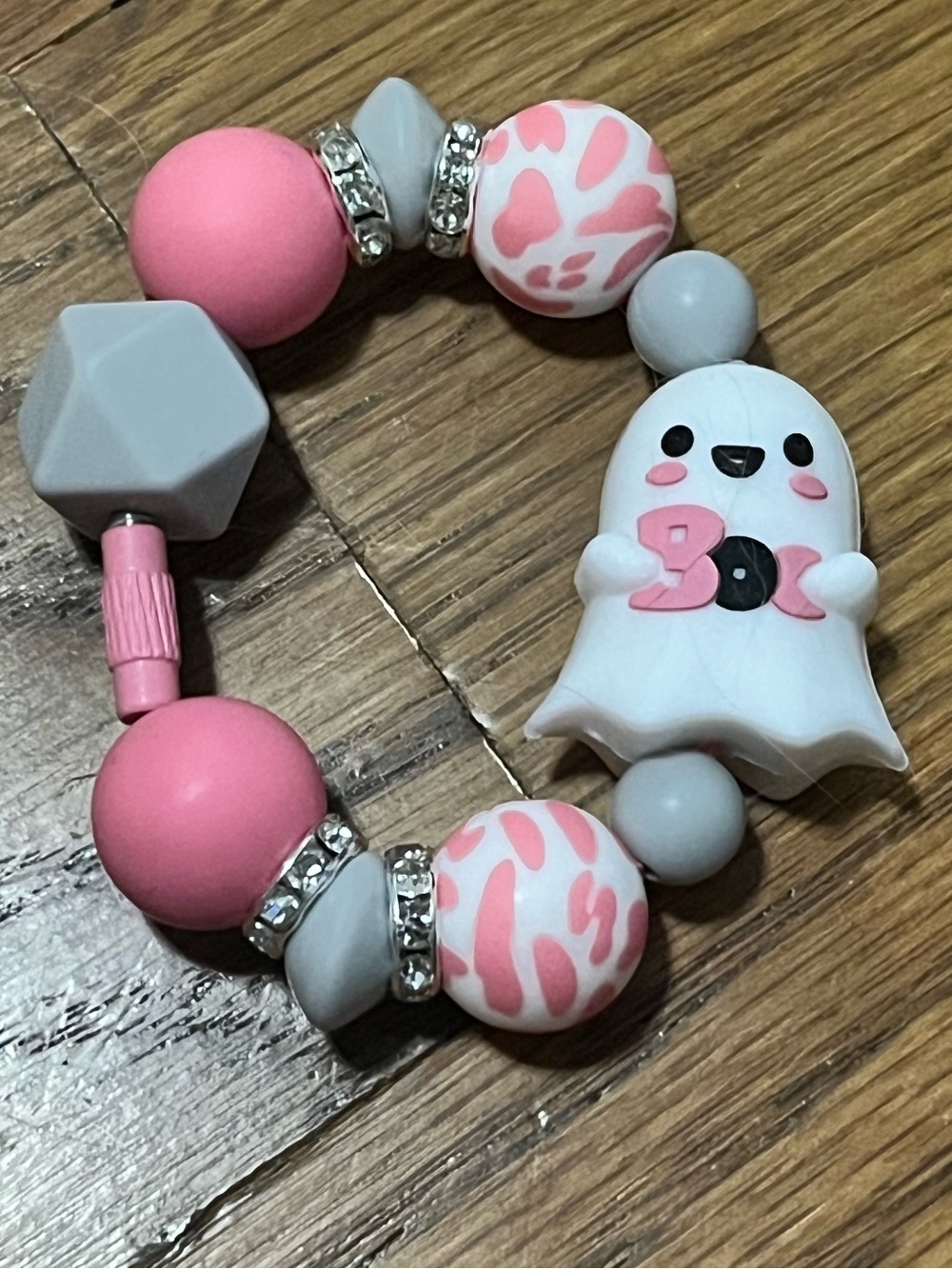 New Cute Boo Ghost Halloween themed Beaded Tumbler Stanley cup backpack charm